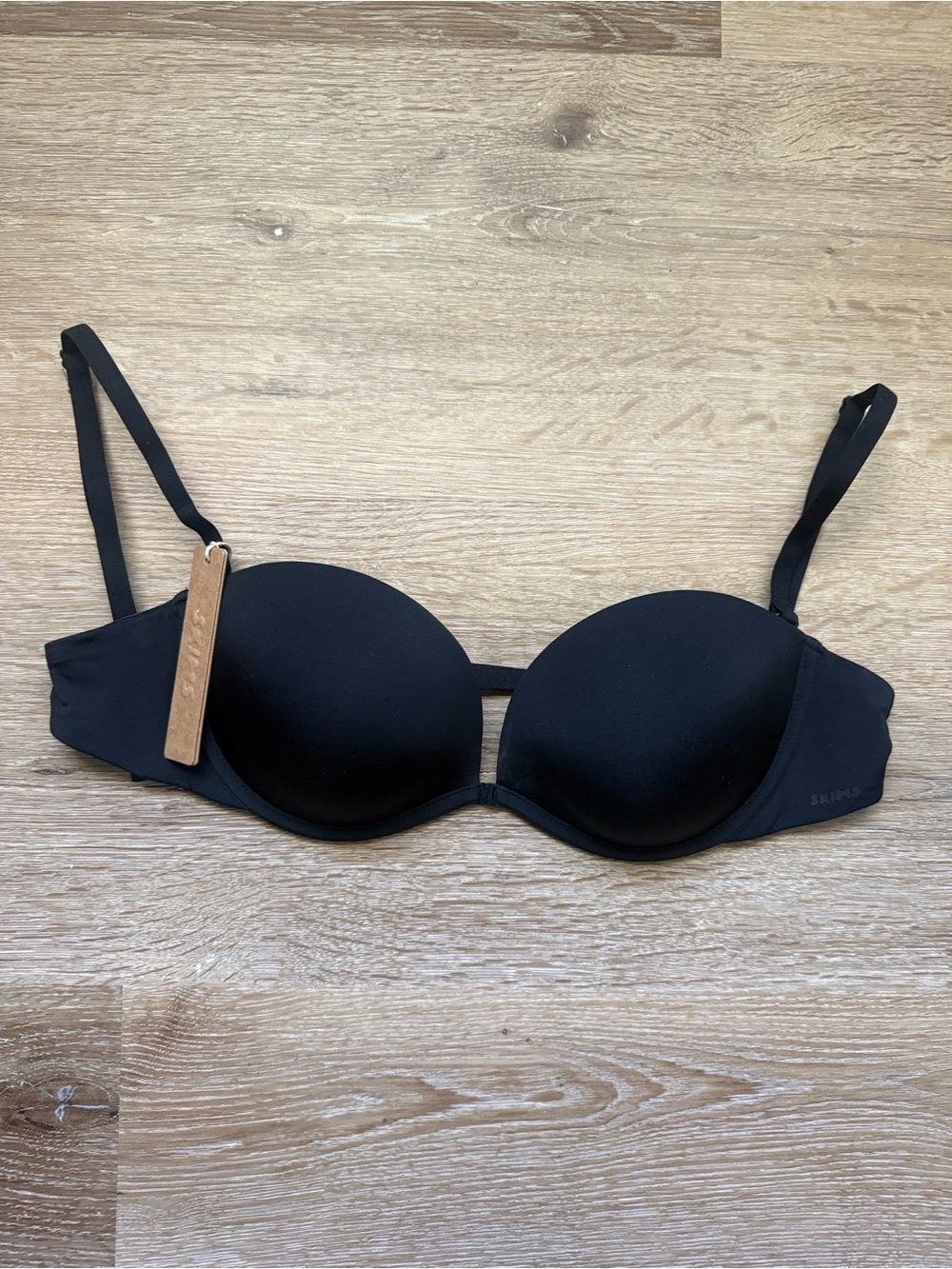 SKIMS Black Asymmetric Strap Push-Up Bra & Bikini Set